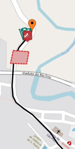 Blocked area in red