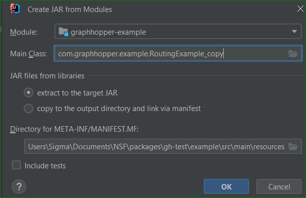 creating jar file from example module